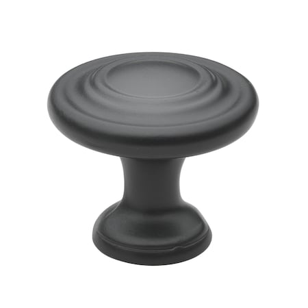 Gliderite Hardware 1-1/4 in. Matte Black Rippled Cabinet Knob, 10PK 5415-MB-10